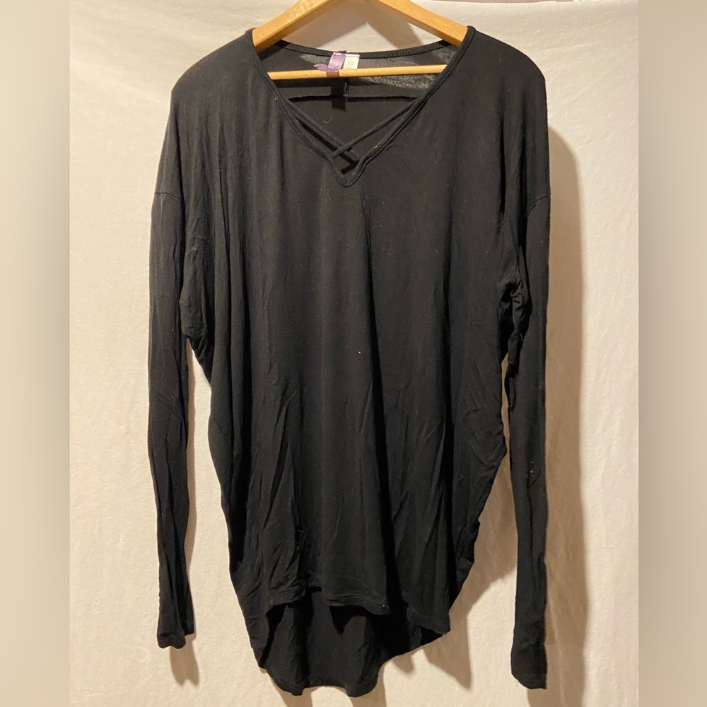 Alya Long Sleeve Black Top | XS